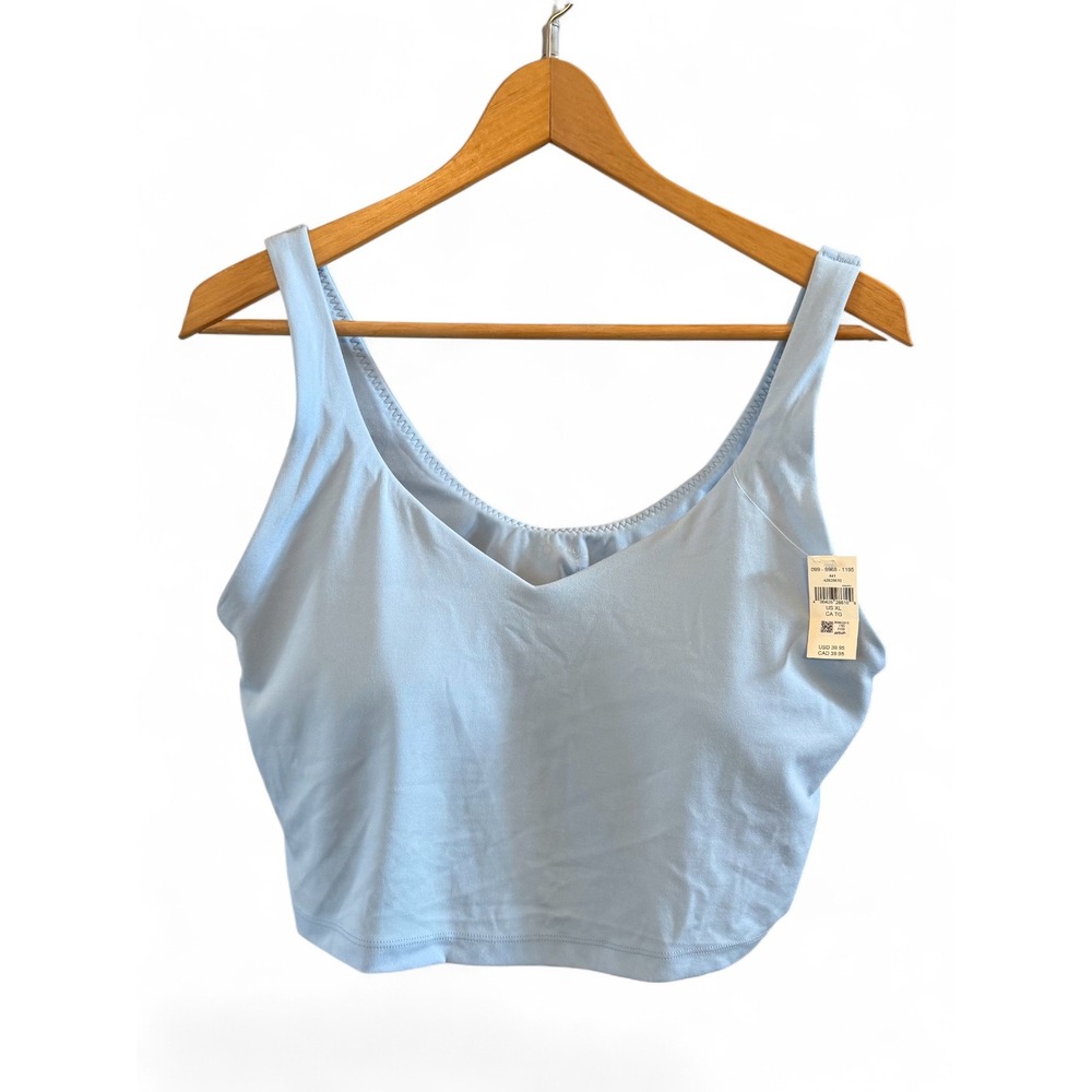 Aerie OFFLINE Women Real Me V-Neck Cropped Tank Top Light Blue XL NWT Athleisure